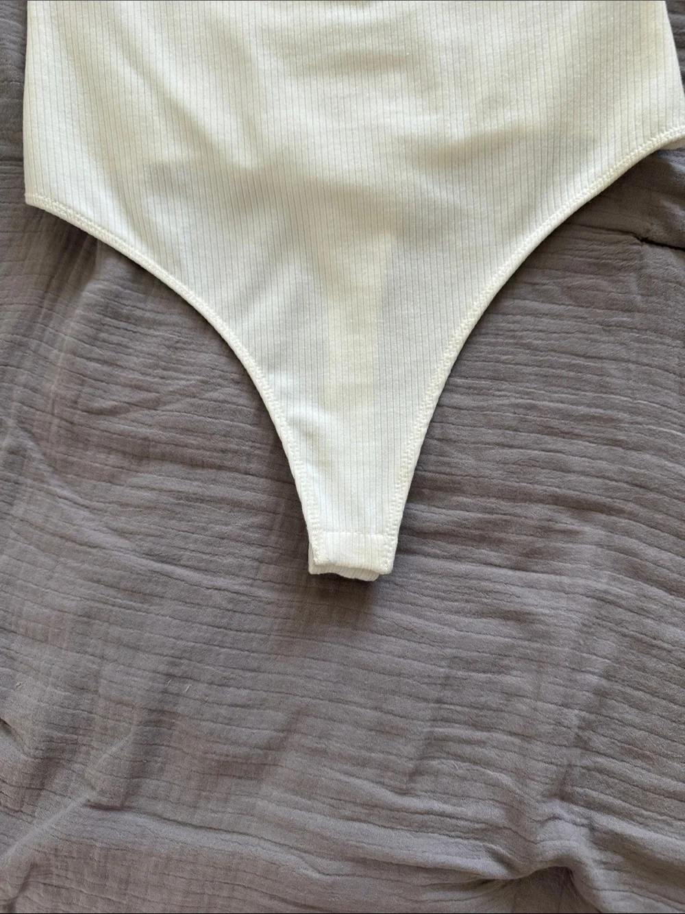 Lulu's Cream Ribbed Tank-Style Bodysuit for Kids